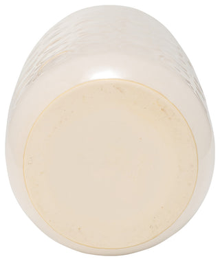 Ceramic 12" Circles Vase, Beige