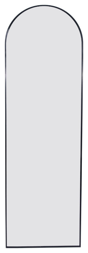 Rectangular Aluminum Framed Freestanding Bedroom Mirror, Black, 22''x 65''