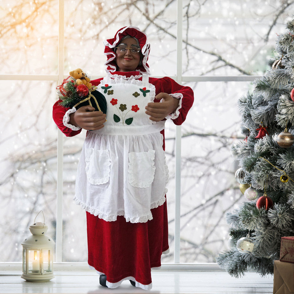 3' Music and Motion African American Mrs. Claus With Apron