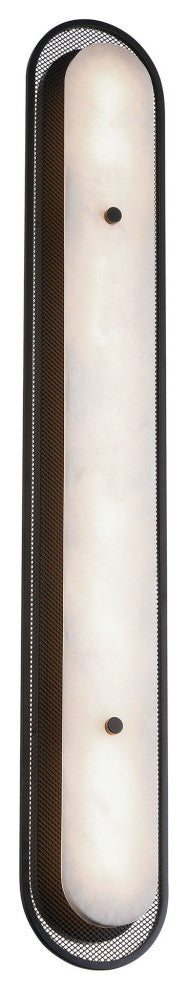 Tramore, Wall Sconce, 38", Matte Black, Alabaster