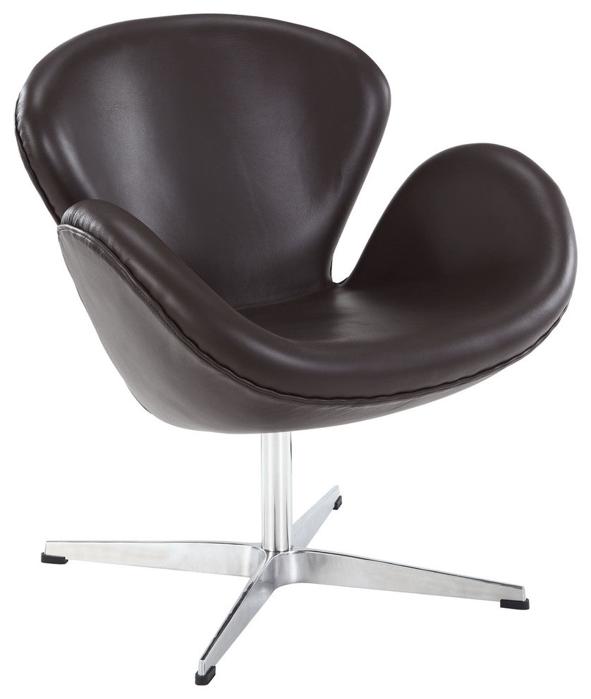 Modern Contemporary Living Room Leather Lounge Chair Brown