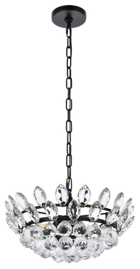 Elegant Lighting Emilia 3-Light Pendant Black