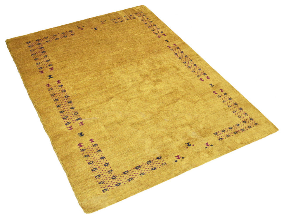 HAND KNOTTED LOOM SILK ECO-FRIENDLY AREA RUG -8'x10',Rectangle,Gold,Contemporary