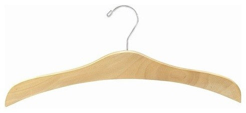 Decorative Wooden Dress Hanger, Natural, Set of 25