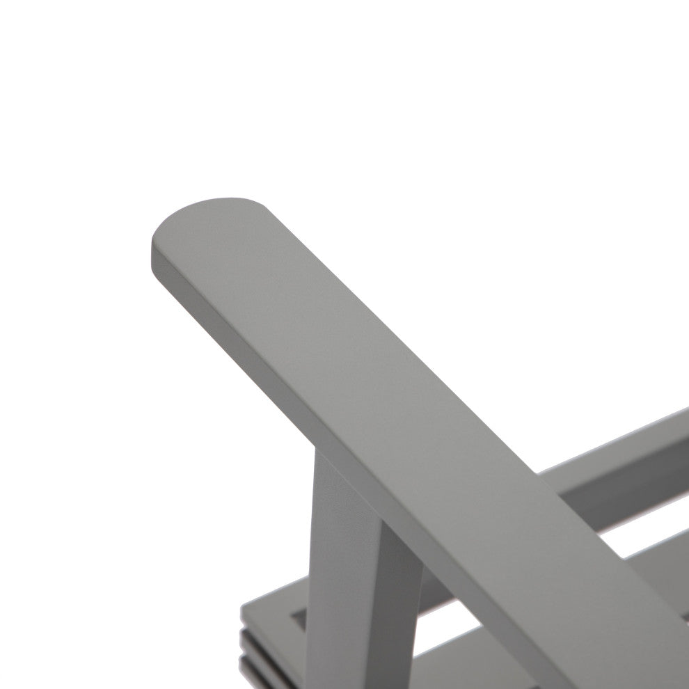 LeisureMod Walbrooke 3-Piece Patio Set With Gray Aluminum Frame and Cushions, Light Grey