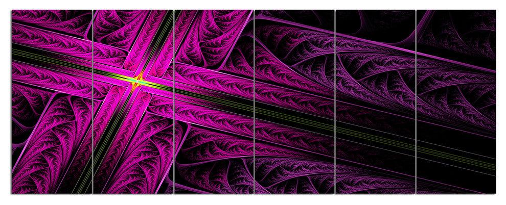 Bright Flash at the Intersection, Abstract Canvas Art Print, 70"x28", 6 Panels