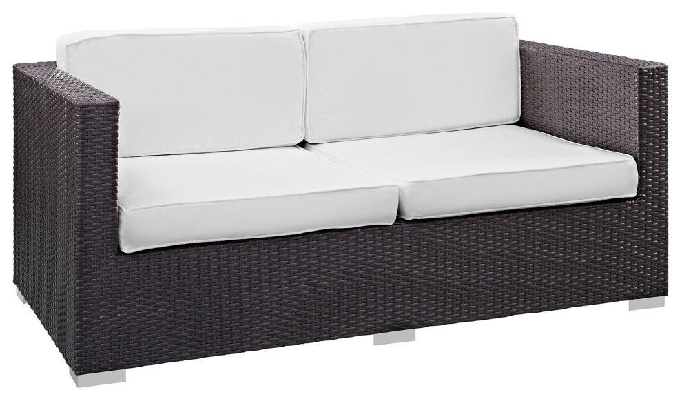Espresso White Venice 8 Piece Outdoor Patio Sofa Set