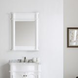 Messina Rectangular Bathroom/Vanity Framed Mirror, White, 30"