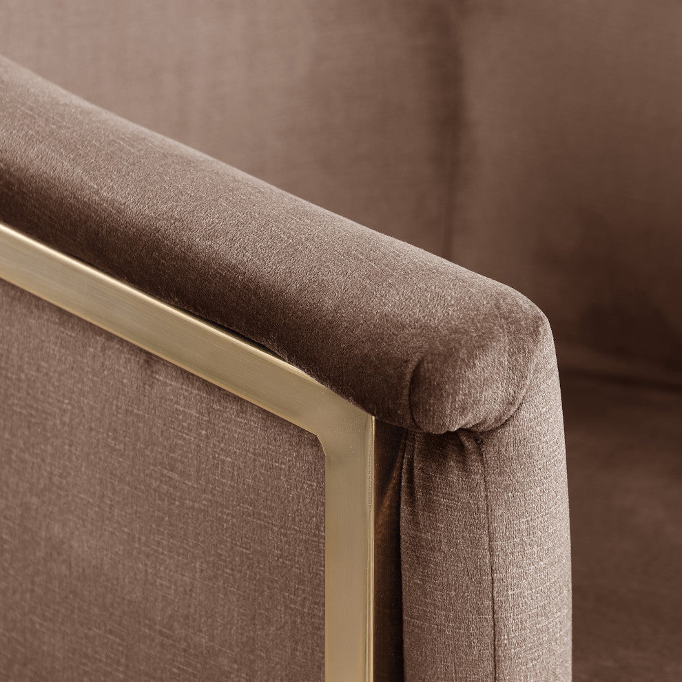 Tierra Velvet Upholstered Dining Chair, Brown