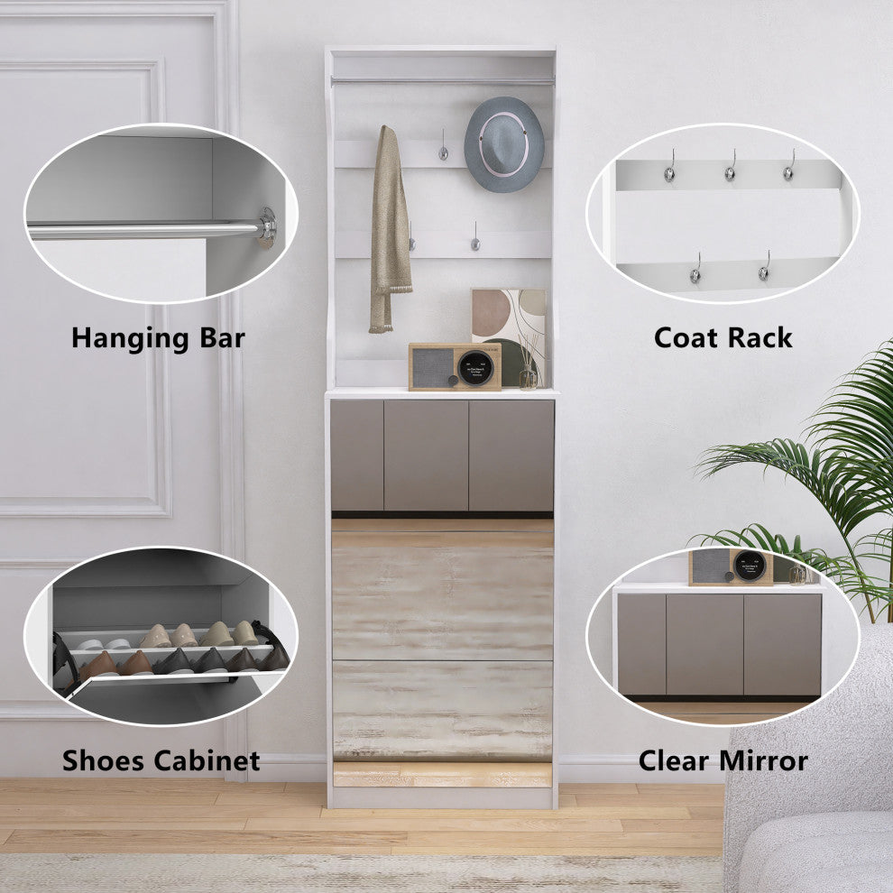 Gewnee Mirror Shoe Rack Organizer Store Ample Shoes