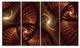 Brown Symmetrical Fractal Pattern, Floral Canvas Art Print, 48"x28", 4 Panels