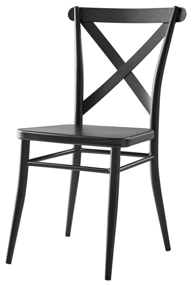Side Dining Chair, Set of 2, Metal, Black, Modern, Bistro Restaurant Hospitality