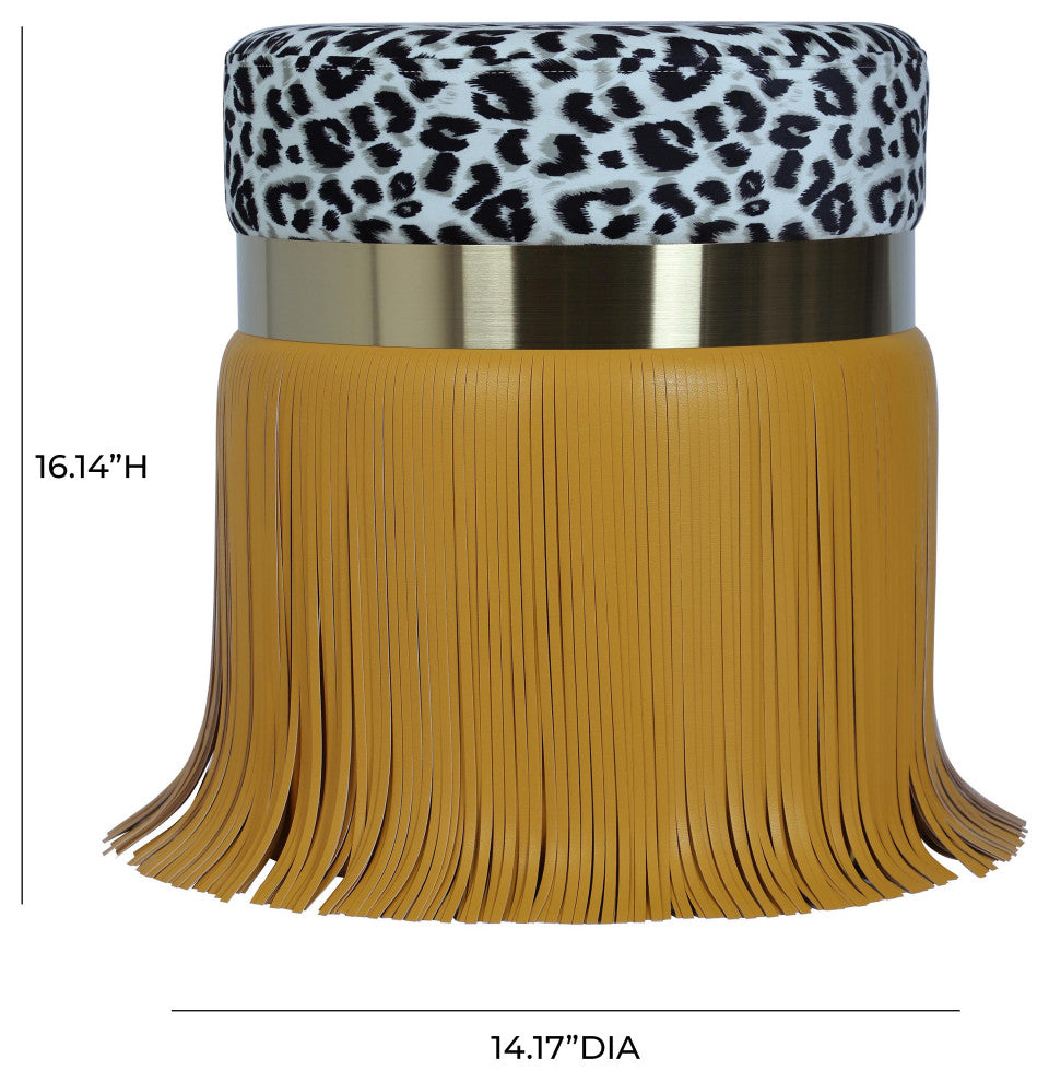 TOV Furniture Ajani Upholstered Ottoman in Lemon