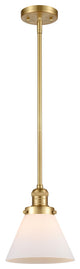 Large Cone 1 Light Mini Pendant, Satin Gold, Matte White