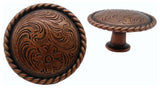 Engraved Flower Knob, Copper