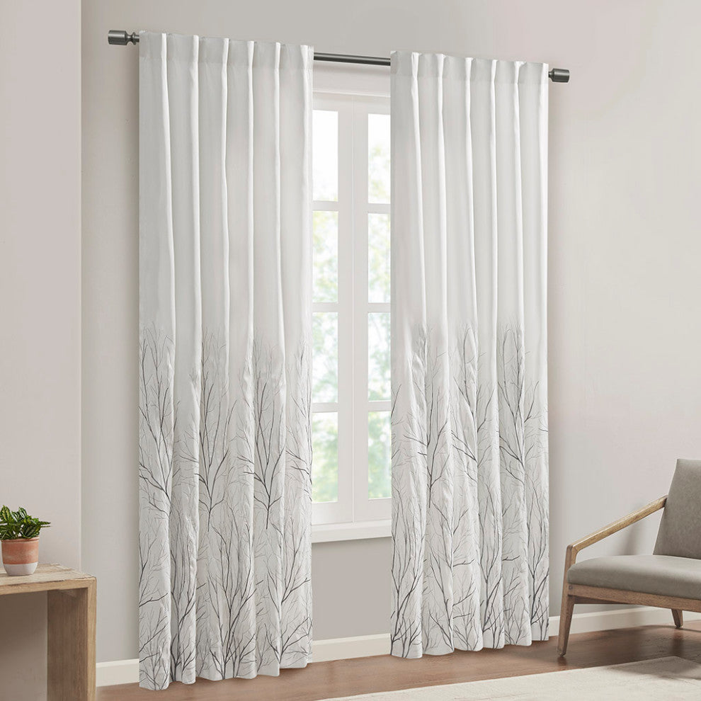Madison Park Andora Embroidered Faux Silk Window Panel
