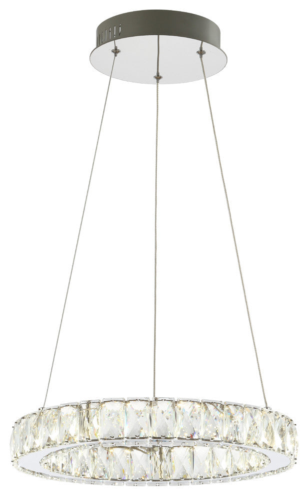 Reese 15.7" Adjustable Integrated LED Chandelier Pendant, Chrome