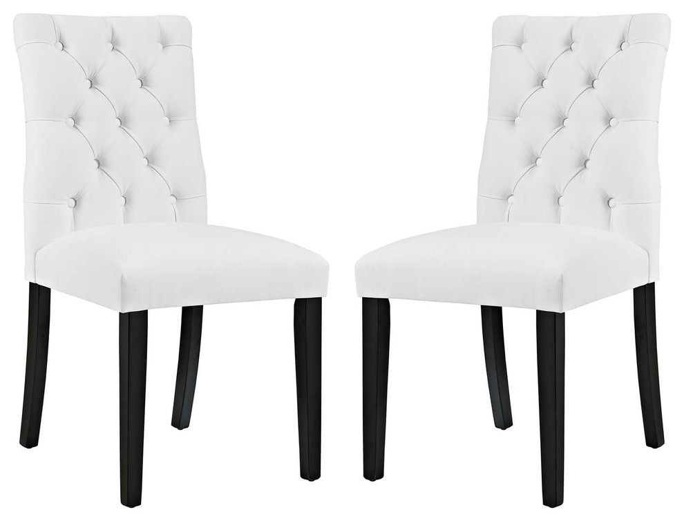 Duchess Dining Chair Vinyl Set of 2, White