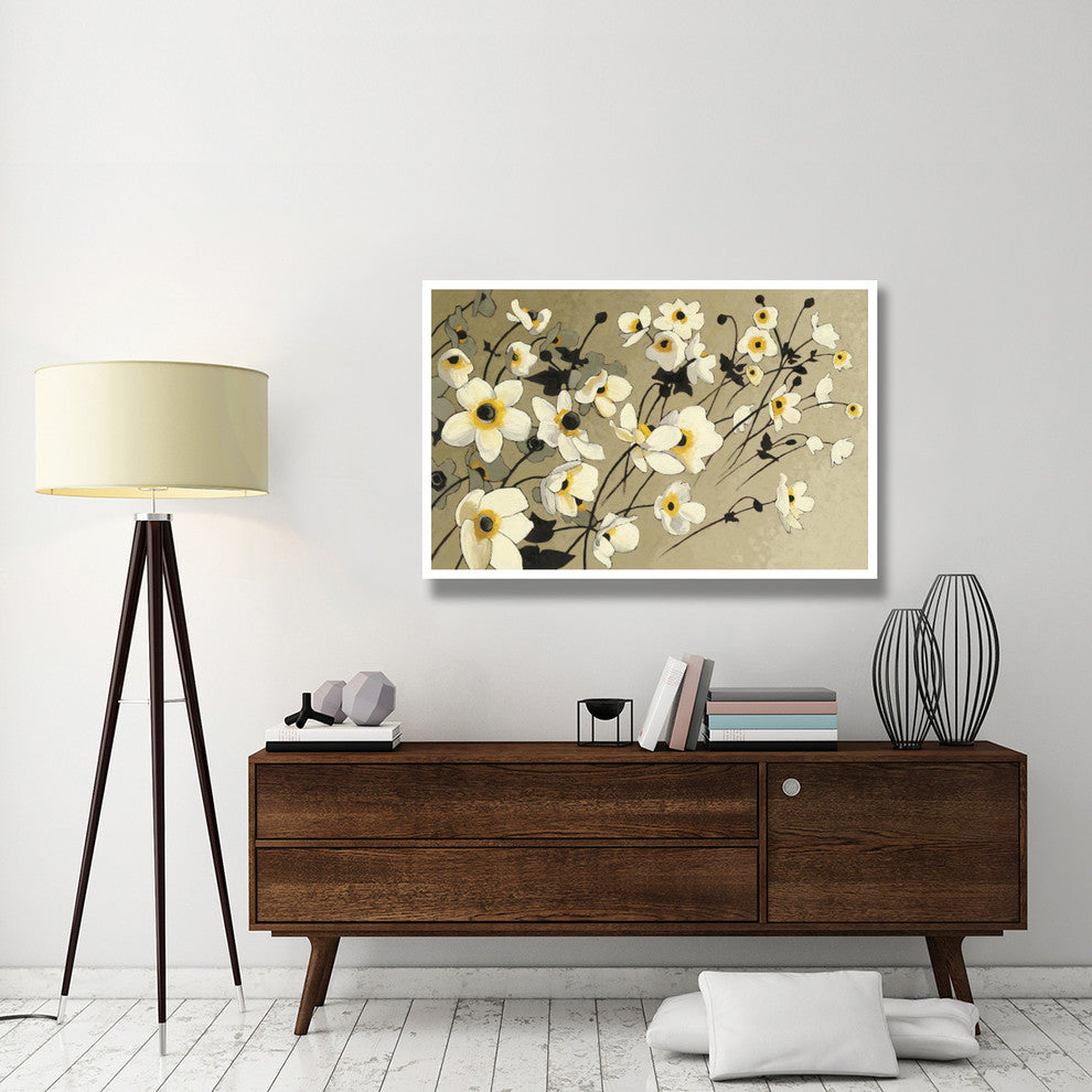 "Anemones Japonaises Blancs" Digital Paper Print by Shirley Novak, 50"x34"