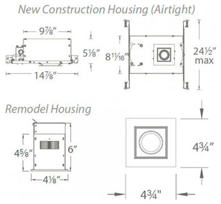 Mini Multiple LED Single-Light Remodel Housing With and-Light 2700K Flood, Black