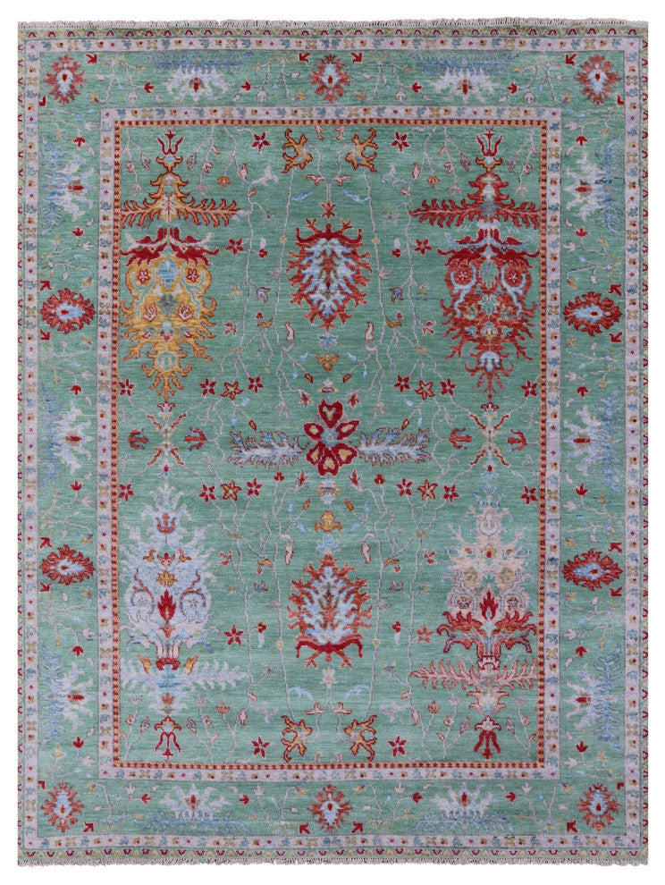 Turkish Oushak Handmade Wool Rug 9' 1" X 12' 1" - Q13379
