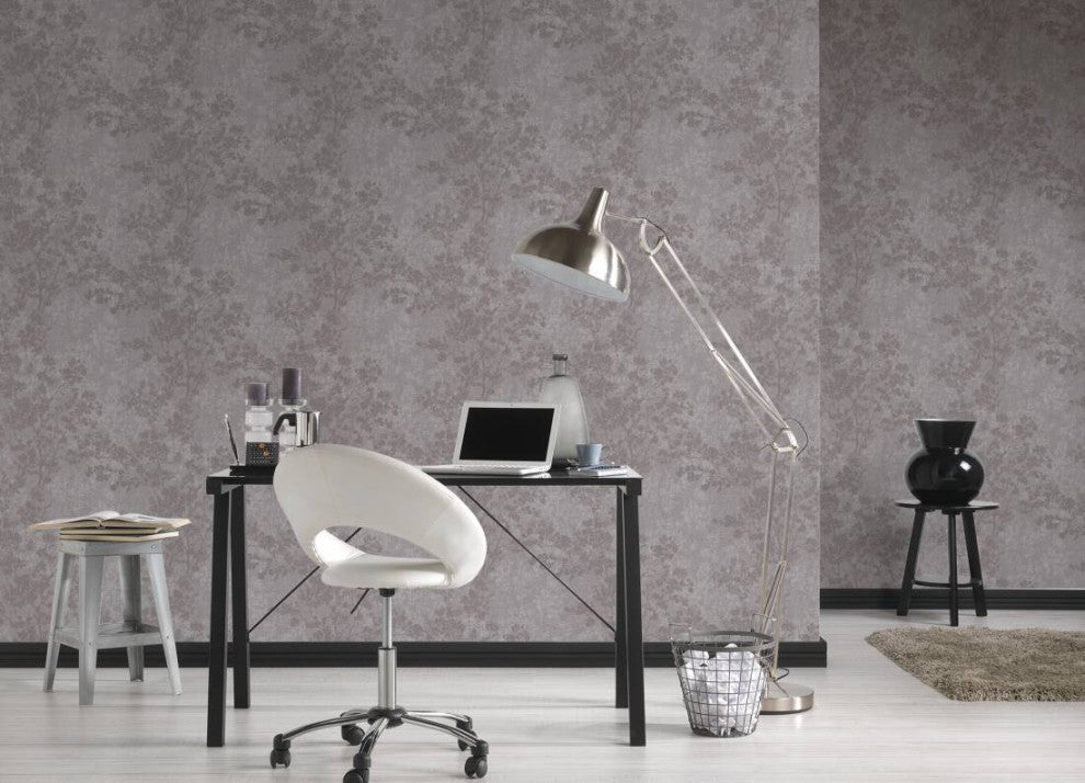 Sample, Floral Textured Wallpaper Featuring Branches And Leaves, 373971