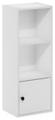Furinno Luder 3-Tier Shelf Bookcase With 1 Door Storage Cabinet White