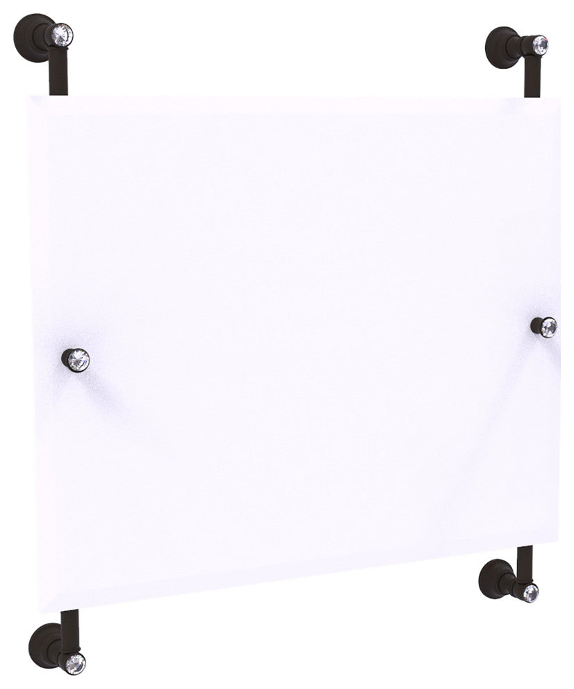 Carolina Crystal Landscape Frameless Rail Mounted Mirror, Oil Rubbed Bronze