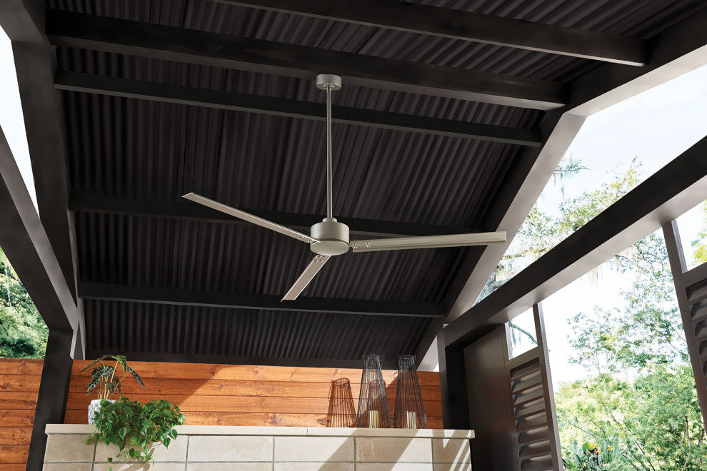 Hinkley Indy 72" Indoor/Outdoor Ceiling Fan, Brushed Nickel