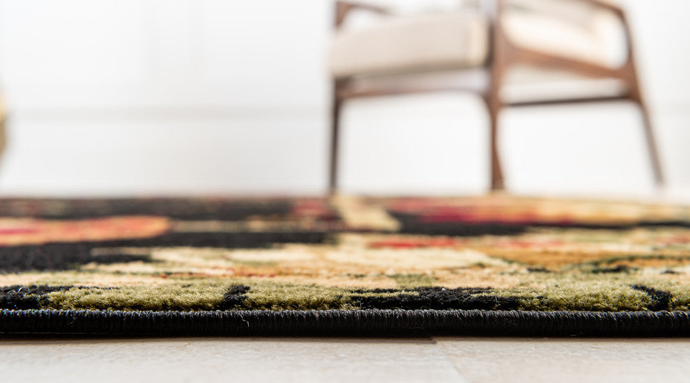 Unique Loom Black Barnyard Farm 4' Round Rug