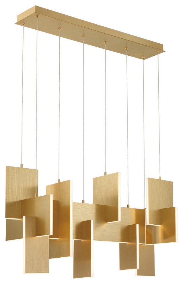 Modern Large Chandelier, Gold