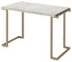 44" Faux Marble And Metal Sofa Table