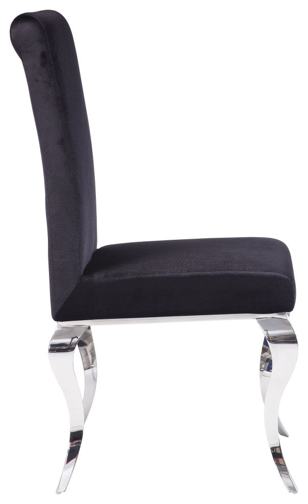 ACME Fabiola Side Chair, Set of 2, Fabric/Stainless Steel