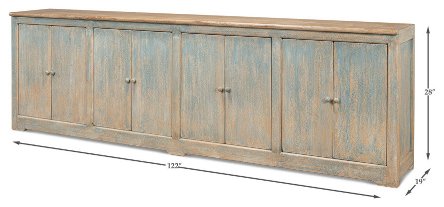 Eight Is Enough Extra Wide Sideboard Antique Blue