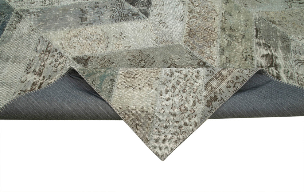 Rug N Carpet - Hand-Knotted Turkish 8' 0" x 10' 1" Unique Patchwork Area Rug