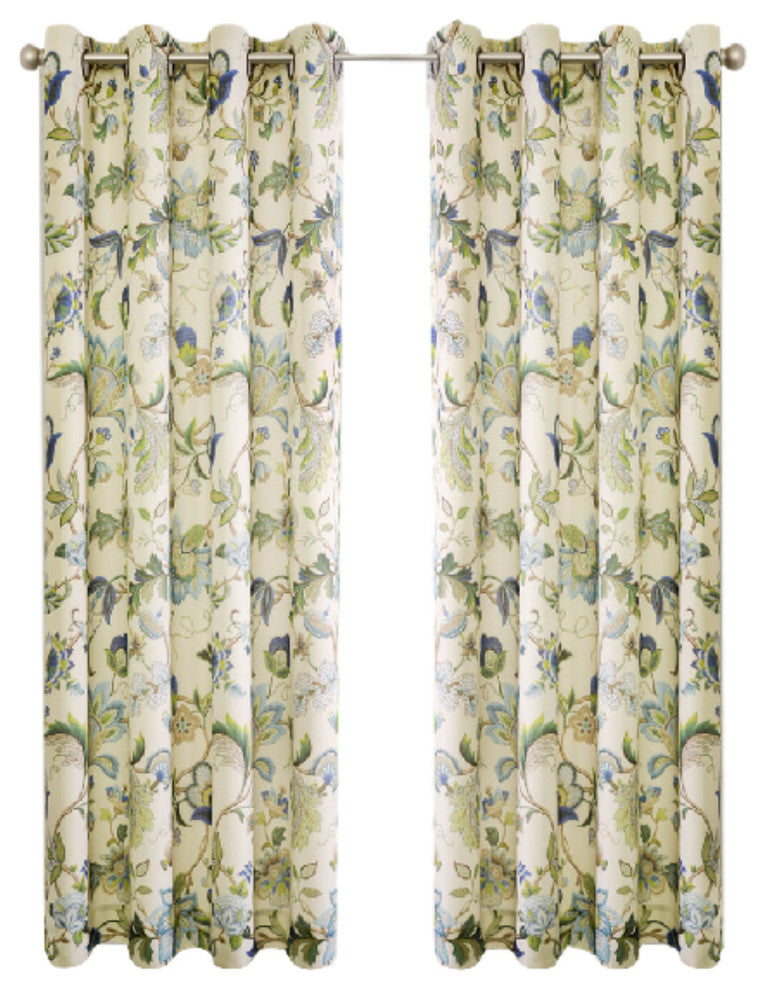 Ellis Curtain Brissac Grommet Panel, Blue, 50"x84"