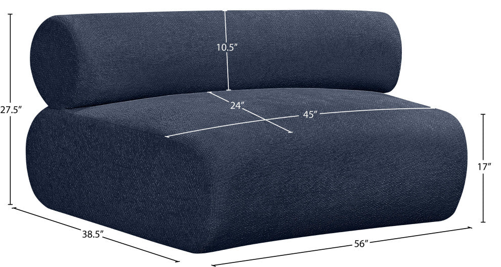 Bale Chenille Fabric Upholstered Modular, Navy