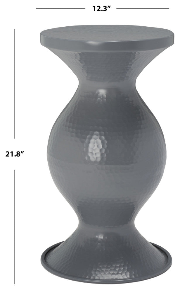 Safavieh Astrid Small Hammered Stool, Dark Grey