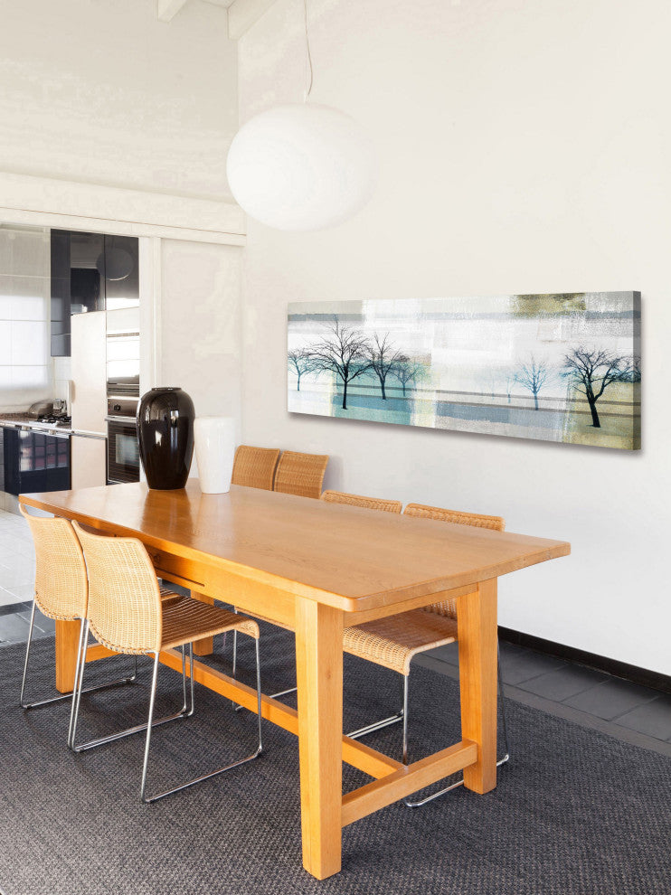 "Endless Trees" Painting Print on Wrapped Canvas, 30"x10"