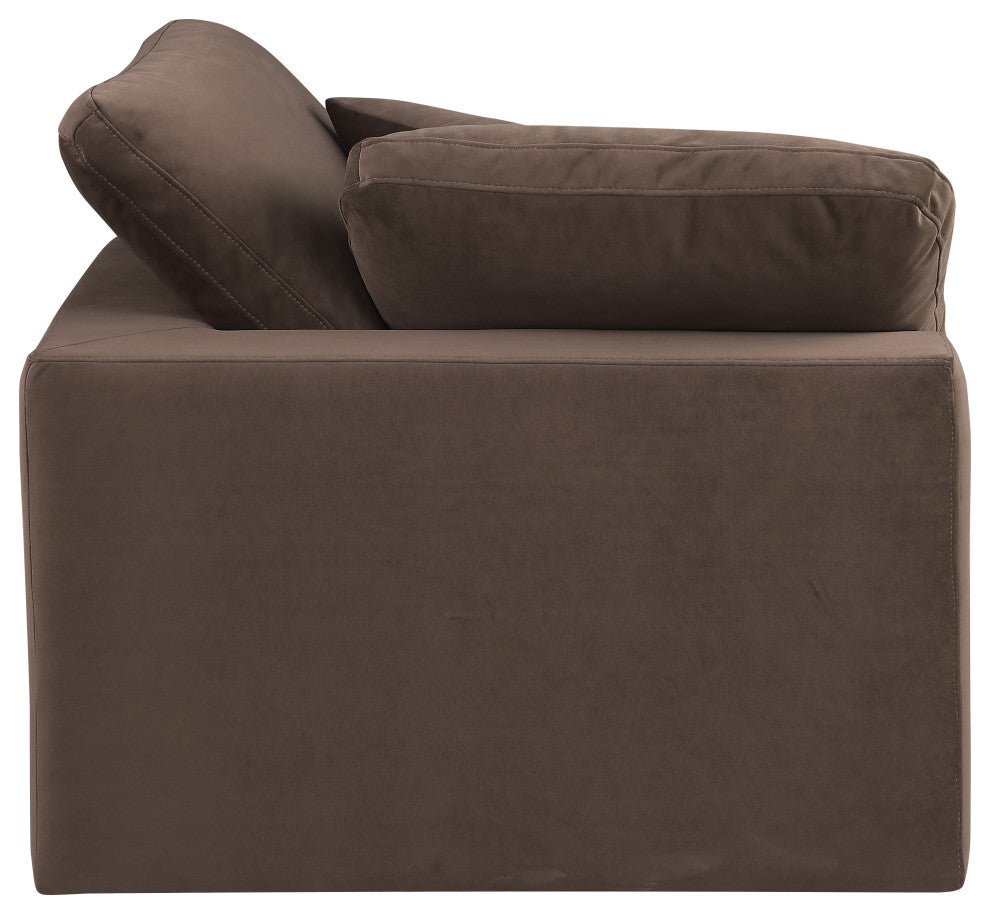Comfy Beige Linen Textured Fabric Modular Chair, Brown, Velvet, Corner Chair