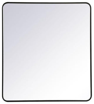 Elegant Decor Evermore 36x40" Soft Corner Metal Rectangular Mirror in Black