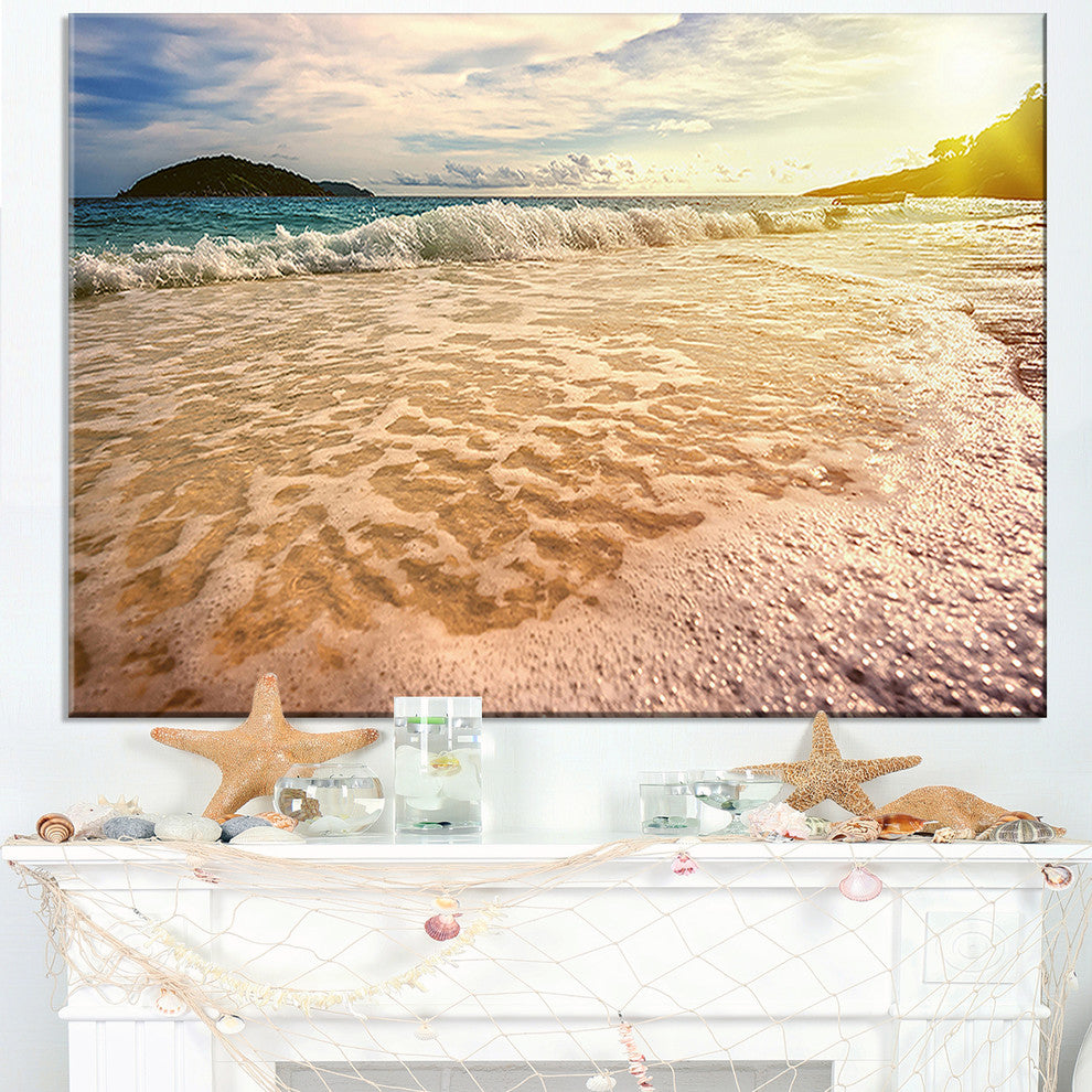 "Vintage Style Beach At Similan Park" Seascape Wall Art, 40"x20"