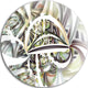 Symmetrical Spiral Fractal Flowers, Digital Art Round Wall Art, 36"
