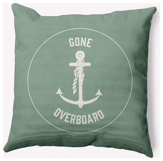 20x20" Gone Forever Overboard Nautical Decorative Indoor Pillow, Sage