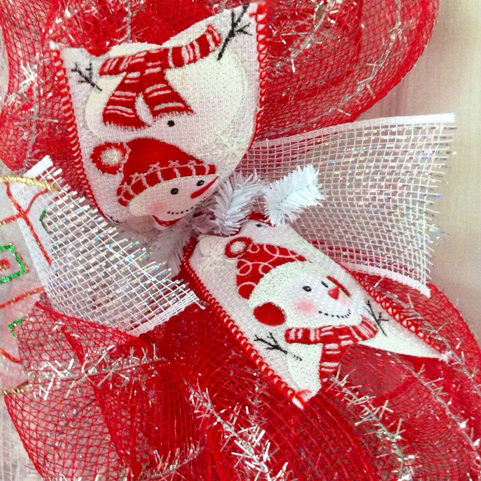 Elf Candy Cane Stocking Christmas Deco Mesh Wreath