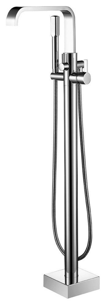 ADM Freestanding Tub Filler Handheld Shower Spray, Chrome Finish, 59" Hose