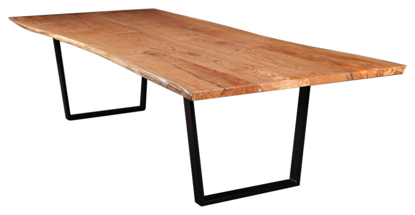 Urban Lumber Classic Live Edge Dining Table With Timberbeast Base, Oak, 96"