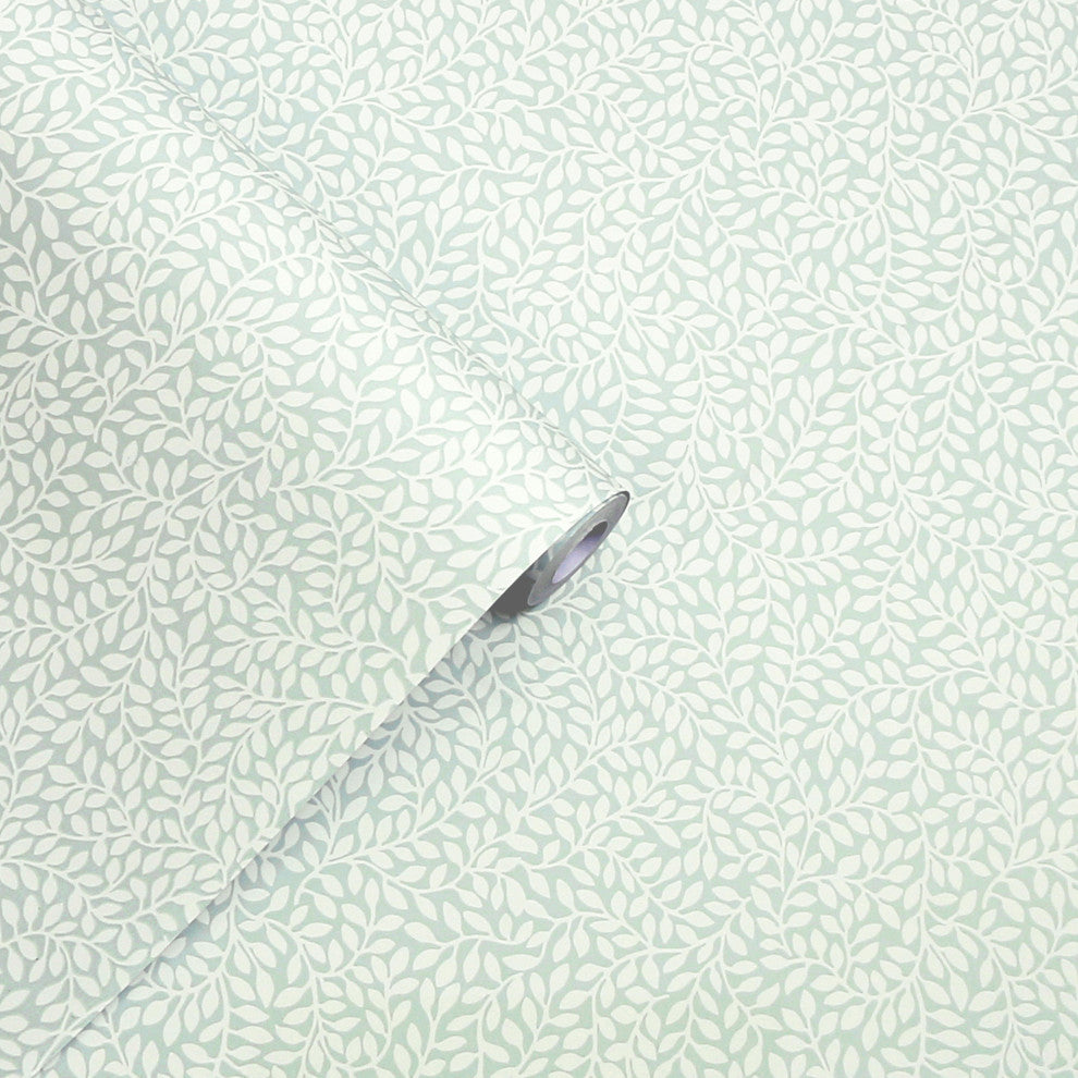 Laura Ashley Little Vines Wallpaper, Duck Egg