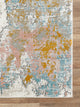 Abani Porto PRT130A Contemporary Distressed Blue and Burnt Orange Area Rug