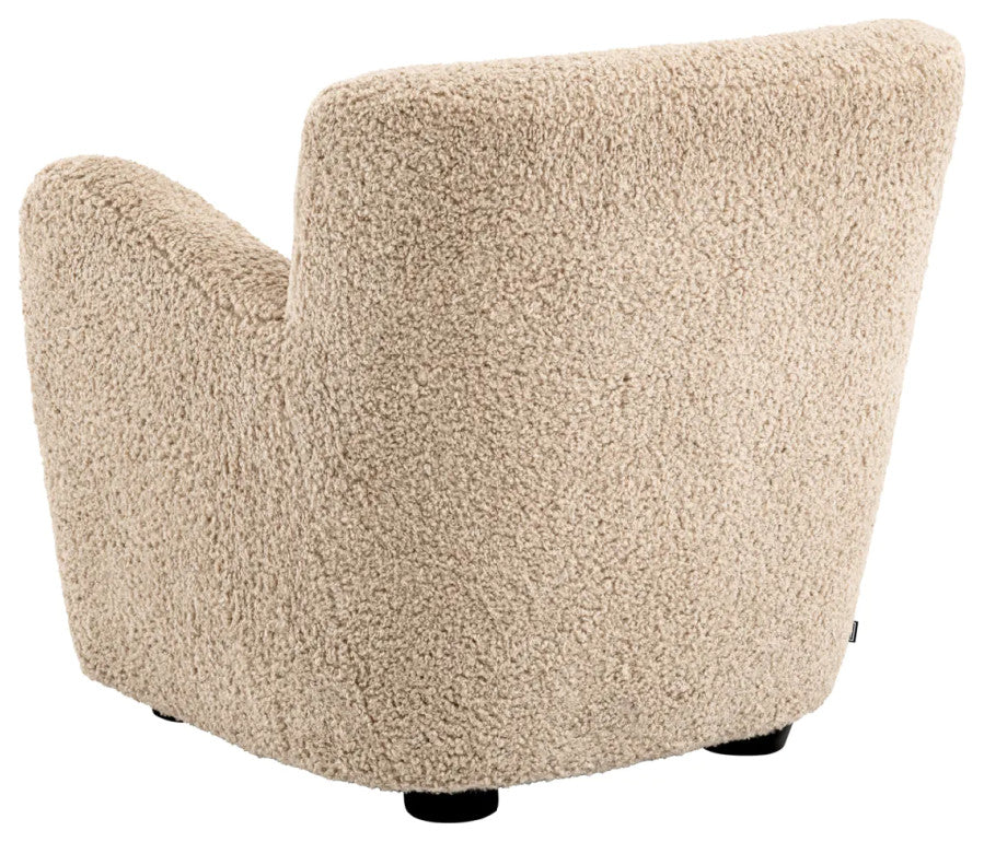 Beige Shearling Lounge Chair, Eichhotz Bixby